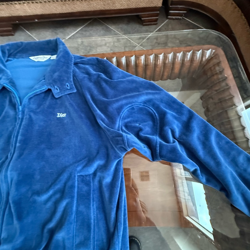 RARE Vintage Christian Dior Monsieur Blue Soft Velour Track Suit 80s-90’s - Picture 15 of 16